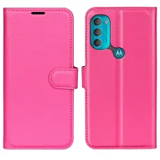 Motorola Moto G71 Fodral Litchi Textur Rosa