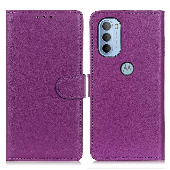 Bild 1, Motorola Moto G31 / G41 Fodral Litchi Läder Lila