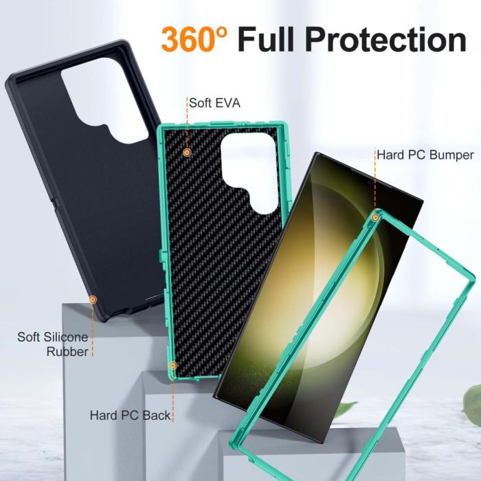 Bild 3, Galaxy S24 Ultra Skal Xtreme Shockproof Hybrid Svart/Cyan