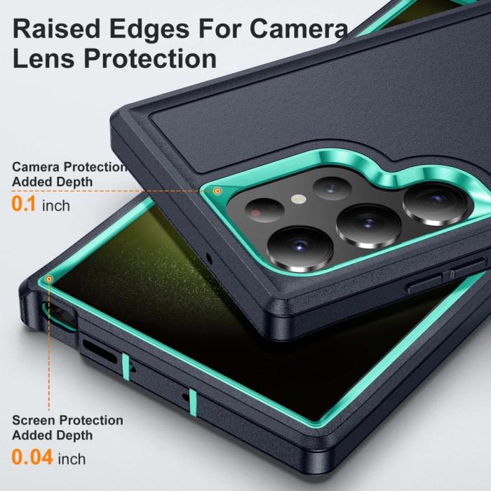 Bild 4, Galaxy S24 Ultra Skal Xtreme Shockproof Hybrid Svart/Cyan