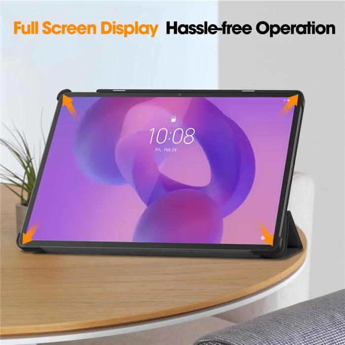 Bild 6, Lenovo Idea Tab Pro Fodral Tri-Fold Läder Svart