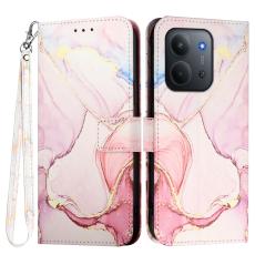 Xiaomi Redmi 15C Fodral L&auml;der Marmor Ros&eacute;guld