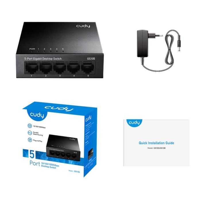Bild 3, Cudy Switch GS105 5-port Gigabit Svart