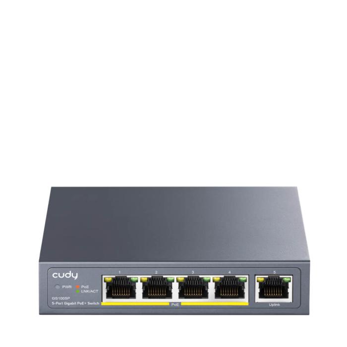 Bild 1, Cudy Switch GS1005P 5-port Gigabit PoE+ 60W Grå