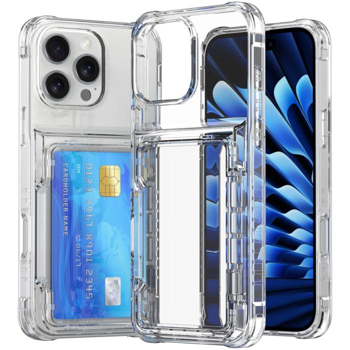 Bild 3, iPhone 16 Pro Skal Kickstand Med Korthållare Transparent