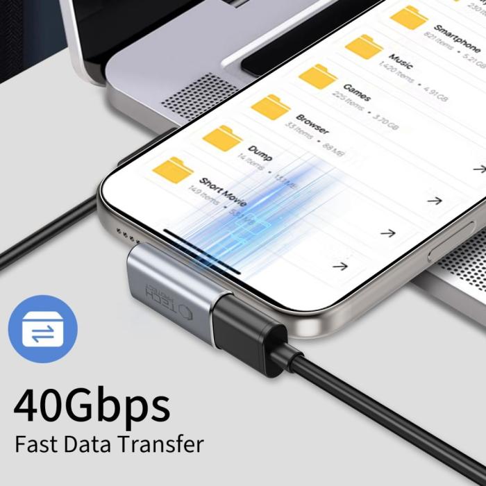 Bild 3, Tech-Protect USB-C - USB-C Adapter UltraBoost Grå