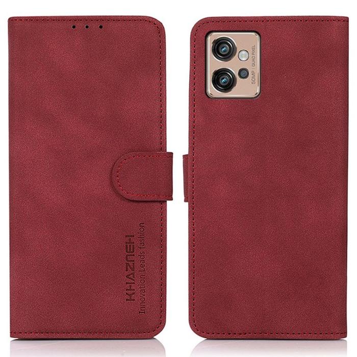 Bild 1, KHAZNEH Motorola Moto G32 Fodral Läder Röd