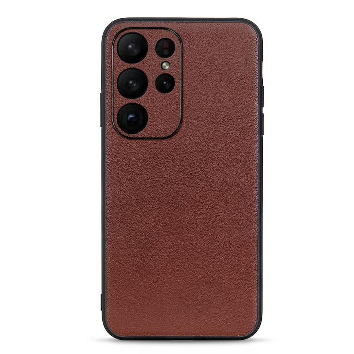Bild 1, Samsung Galaxy S23 Ultra Skal Äkta Läder Brun