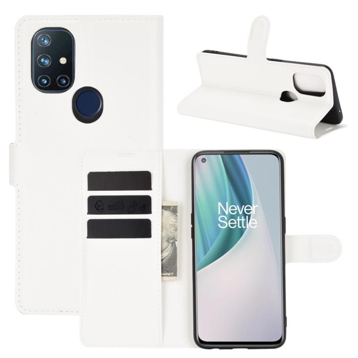 Bild 1, OnePlus Nord N10 5G - Litchi Fodral - Vit
