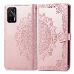 Realme GT 5G - Mandala Läder Fodral - Roséguld