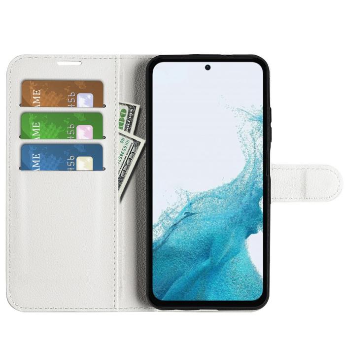 Bild 2, Samsung Galaxy A54 5G Fodral Litchi Läder Vit