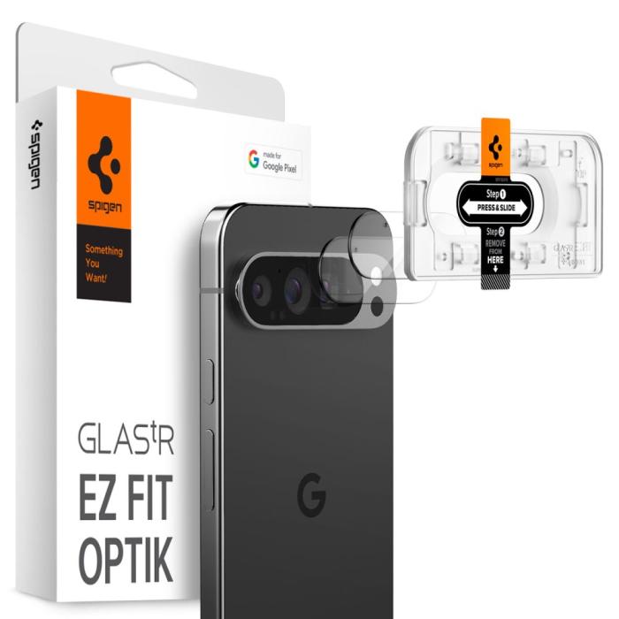 Bild 1, Spigen Googel Pixel 9 Pro 2-PACK Linsskydd Optik.tR 