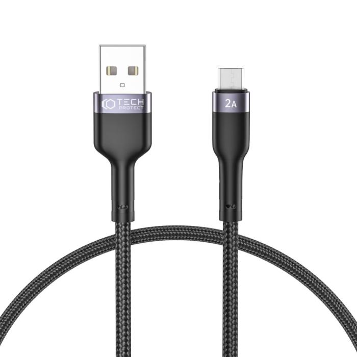 Bild 1, Tech-Protect 25 cm 2.4A MicroUSB UltraBoost Laddkabel Svart