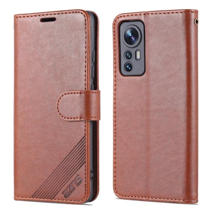 Bild 2, AZNS Xiaomi 12 Fodral Läder Brun