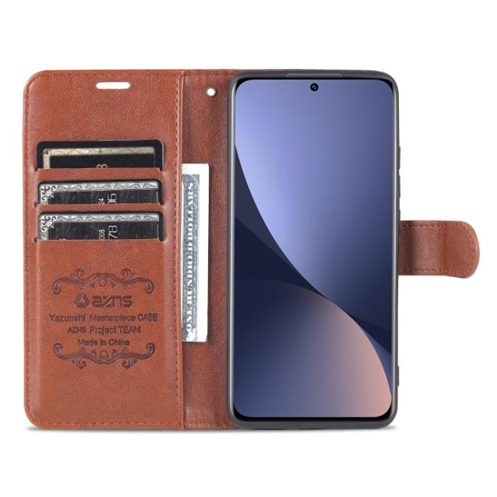 Bild 5, AZNS Xiaomi 12 Fodral Läder Brun