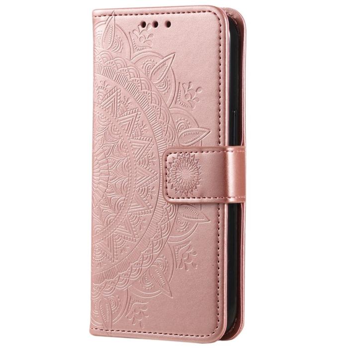 Bild 5, Samsung Galaxy S23 Fodral Mandala Läder Roséguld
