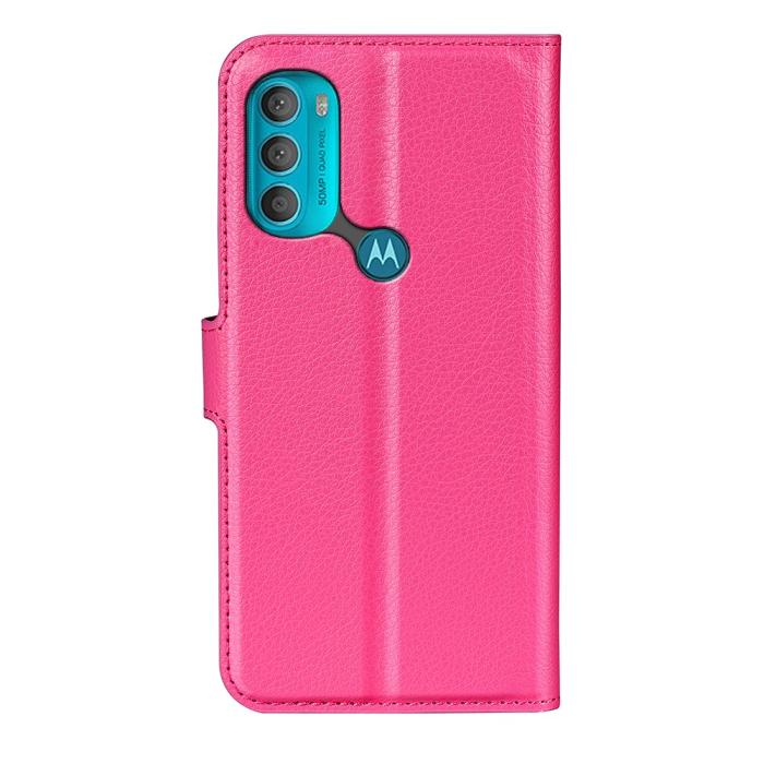 Bild 3, Motorola Moto G71 Fodral Litchi Textur Rosa
