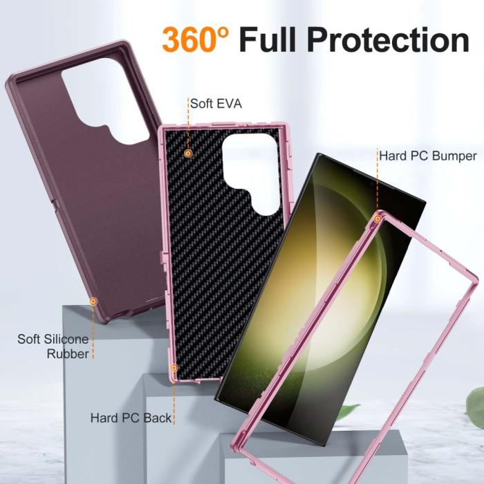 Bild 3, Galaxy S24 Ultra Skal Xtreme Shockproof Hybrid Lila/Rosa