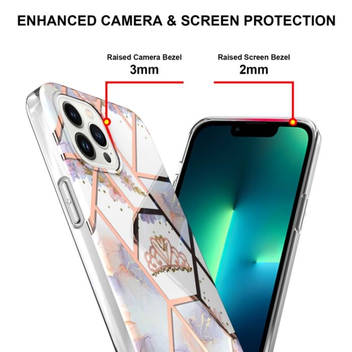 Bild 4, iPhone 14 Pro Skal Marmor TPU Krona