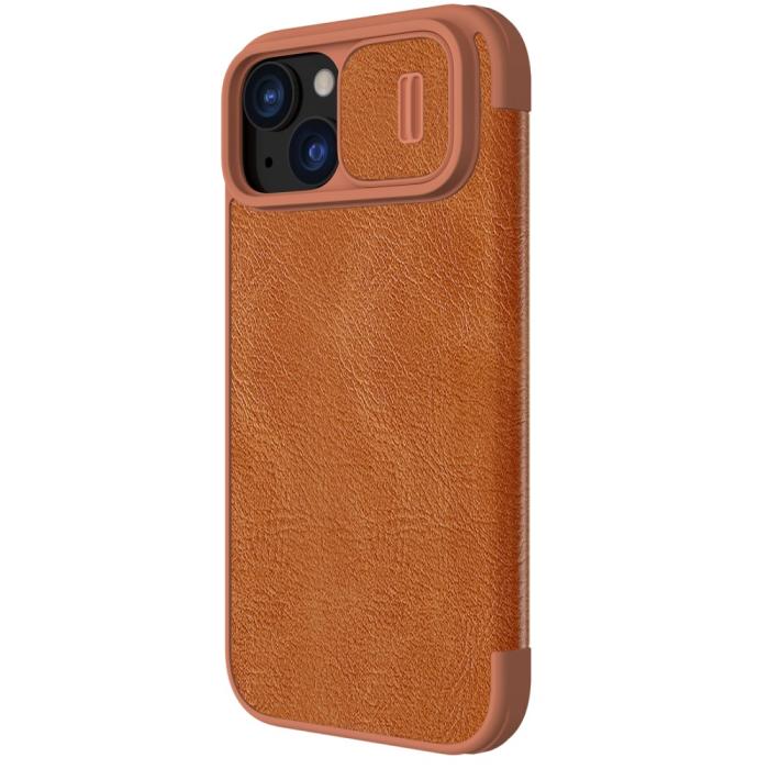Bild 3, NILLKIN iPhone 15 Plus Fodral Qin CamShield Brun