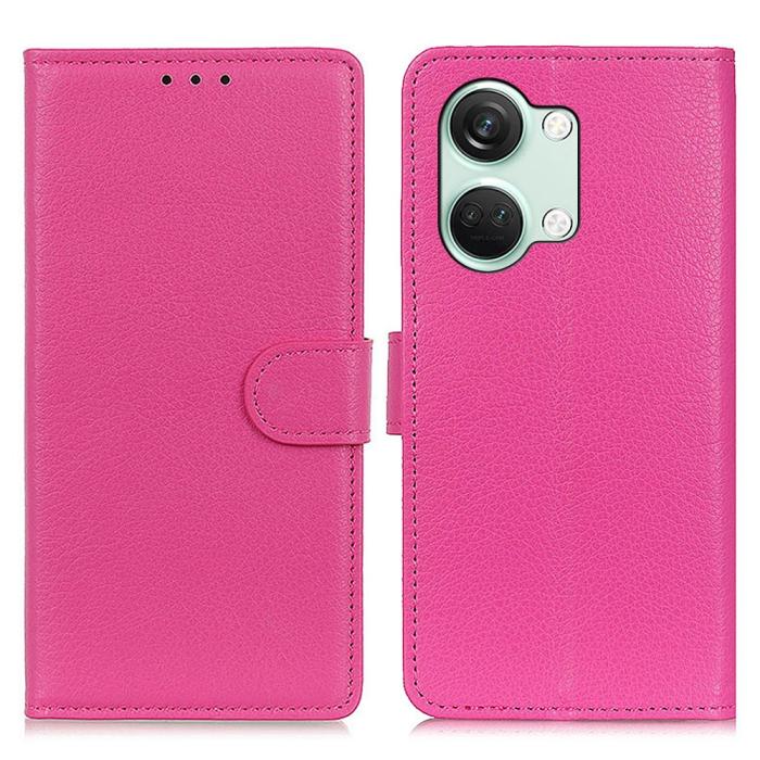 Bild 1, OnePlus Nord 3 5G Fodral Litchi Läder Rosa
