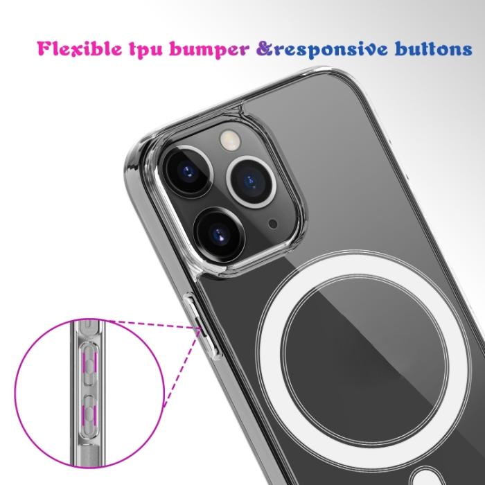Bild 6, iPhone 15 Pro Max Skal MagSafe Akryl/TPU Transparent
