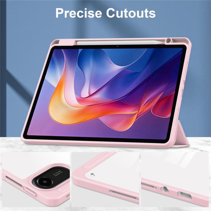 Bild 4, Xiaomi Redmi Pad 2 Fodral Tri-Fold Hybrid Rosa