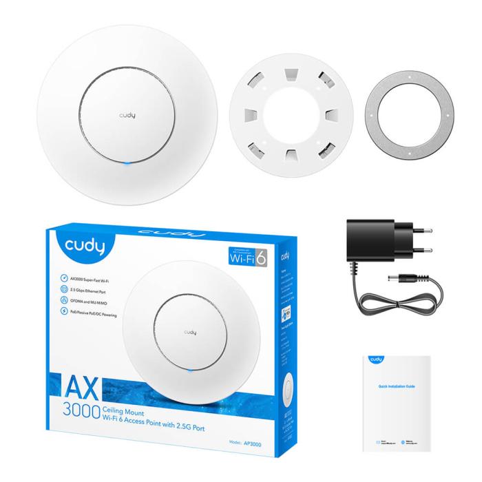 Bild 5, Cudy Acces Point AP3000 AX3000 Gigabit PoE Mesh Vit