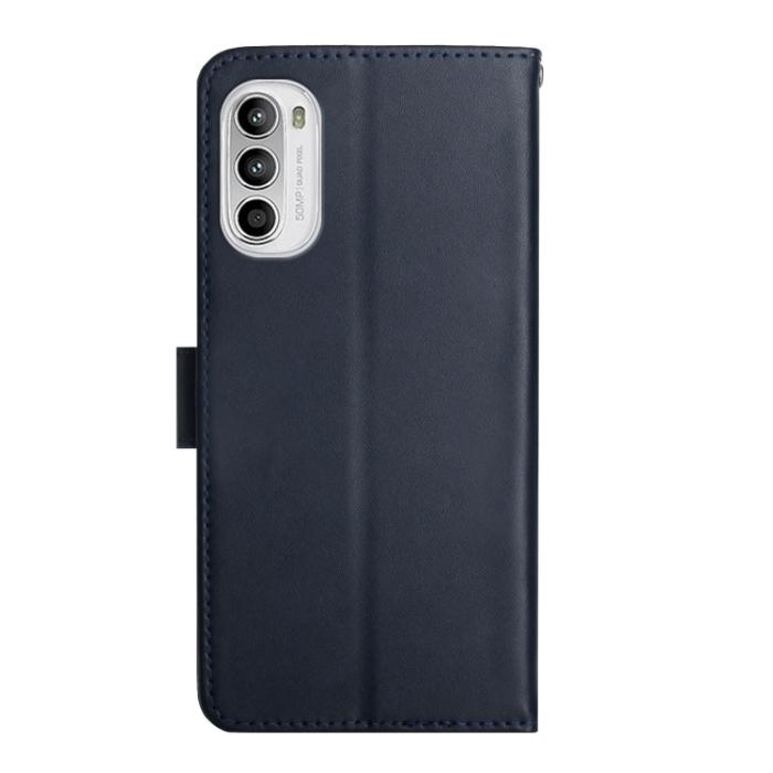 Bild 3, Motorola Moto G52/G82 Fodral Äkta Läder Nappa Textur Blå