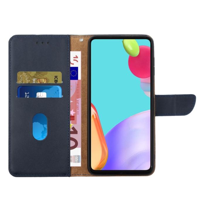 Bild 4, Motorola Moto G52/G82 Fodral Äkta Läder Nappa Textur Blå