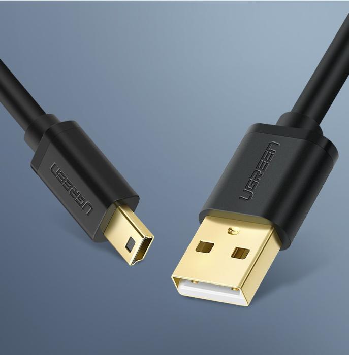 Bild 6, Ugreen 1.5m USB-A - USB Mini-B 5 Pin Laddningskabel Svart