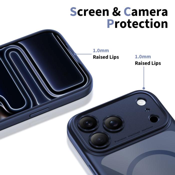 Bild 4, Tech-Protect iPhone 17 Pro Skal MagSafe MagPeak Deep Blue/Clear