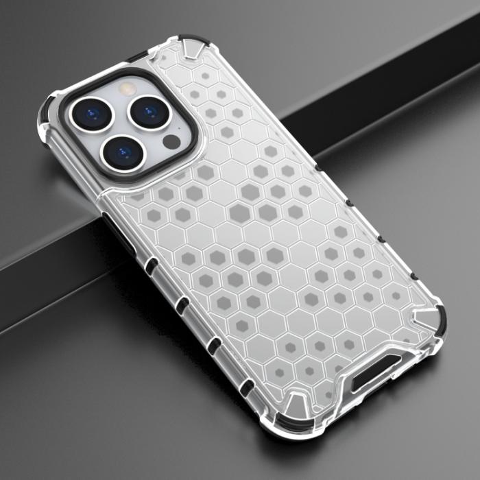 Bild 2, iPhone 15 Pro Skal Shockproof Honeycomb Vit