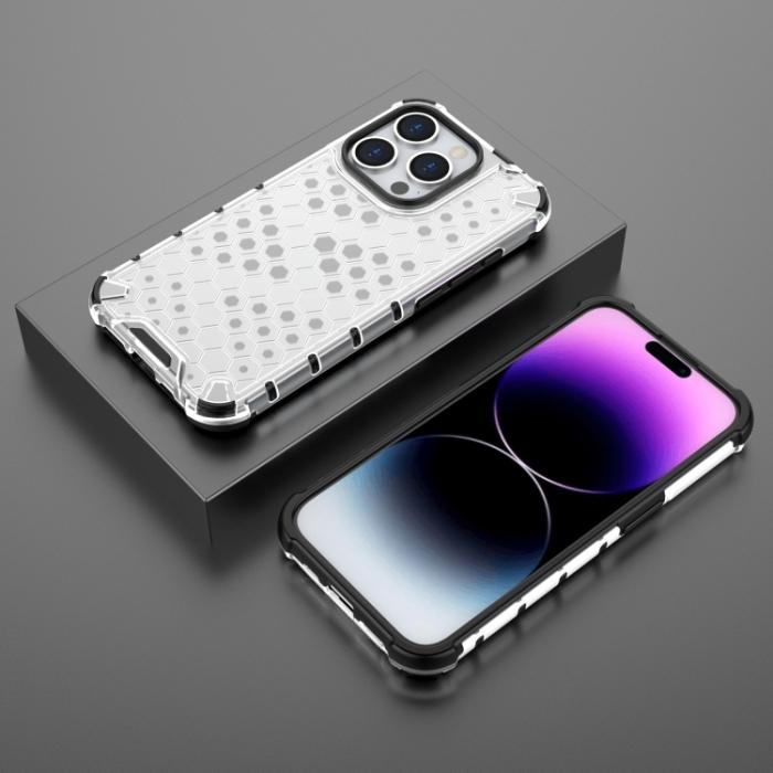 Bild 3, iPhone 15 Pro Skal Shockproof Honeycomb Vit
