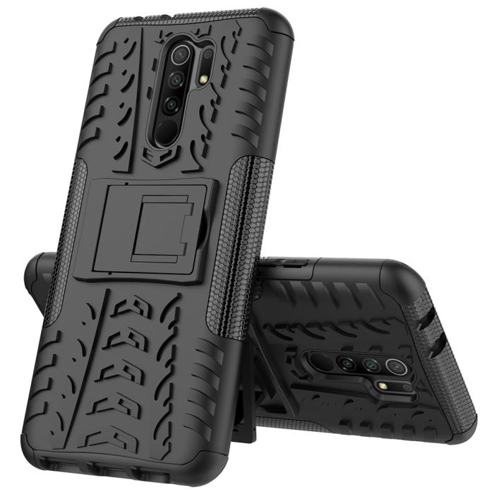 Bild 2, Xiaomi Redmi 9 - Ultimata Stöttåliga Skalet med Stöd - Svart
