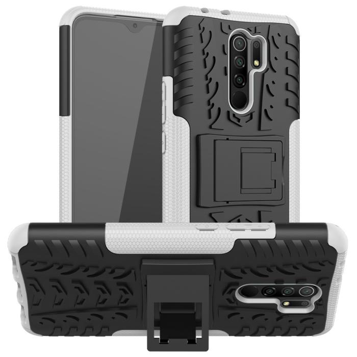 Bild 1, Xiaomi Redmi 9 - Ultimata Stöttåliga Skalet med Stöd - Vit