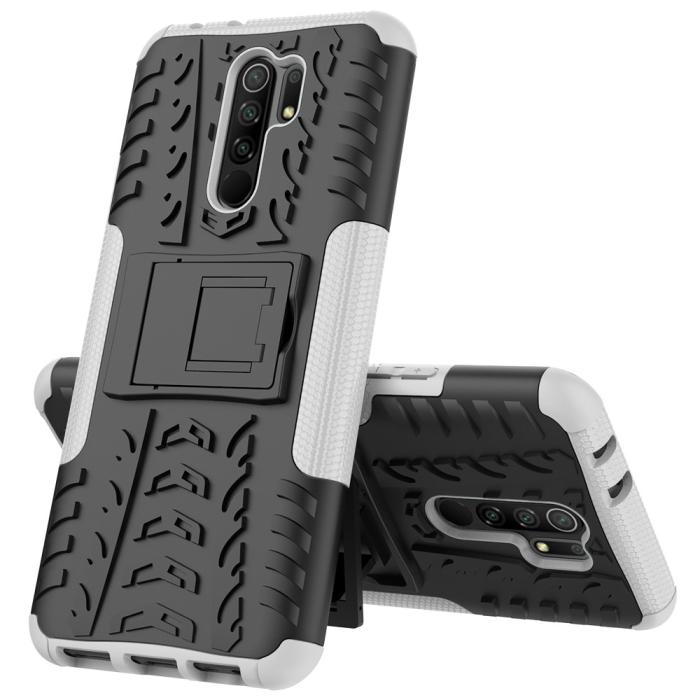 Bild 2, Xiaomi Redmi 9 - Ultimata Stöttåliga Skalet med Stöd - Vit