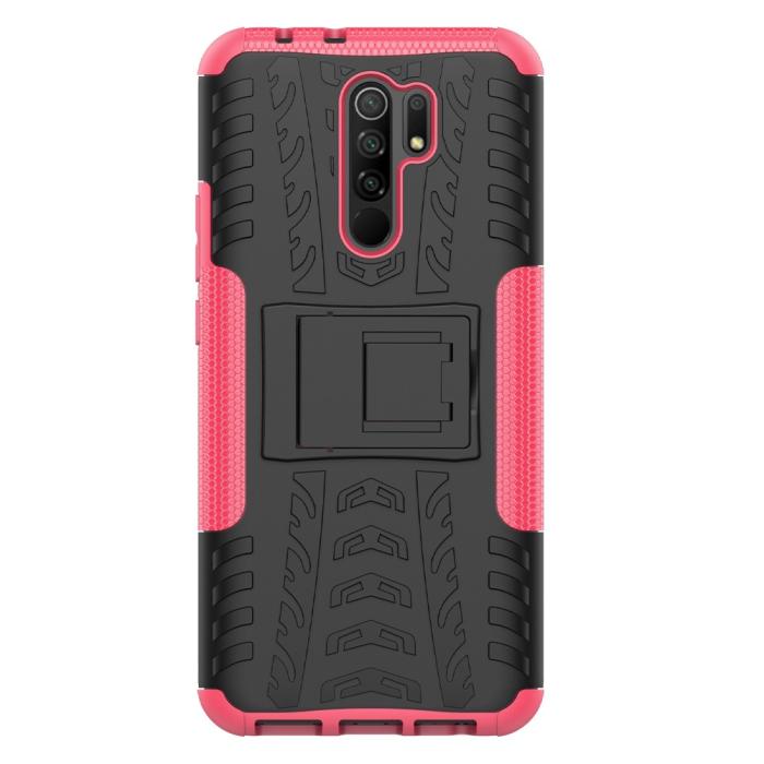 Bild 3, Xiaomi Redmi 9 - Ultimata Stöttåliga Skalet med Stöd - Rosa