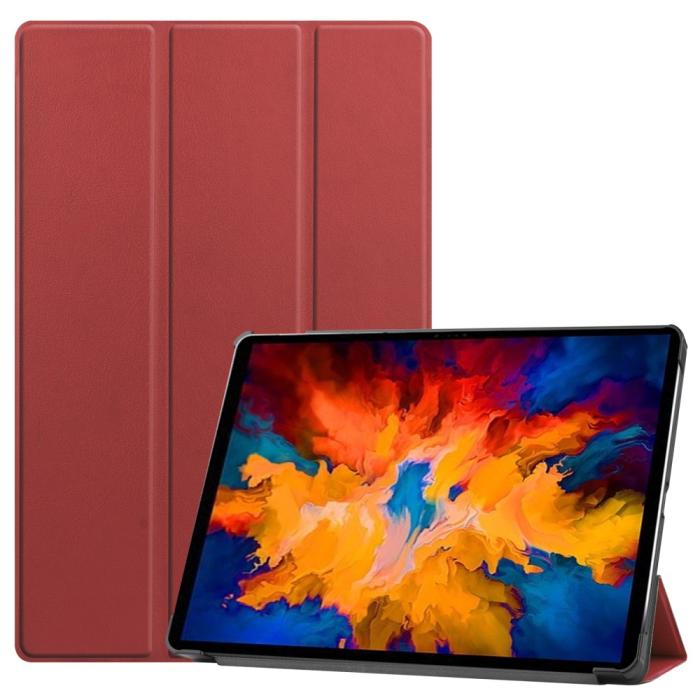 Bild 1, Lenovo Tab P11 Pro - Tri-Fold Läder Fodral - Vinröd