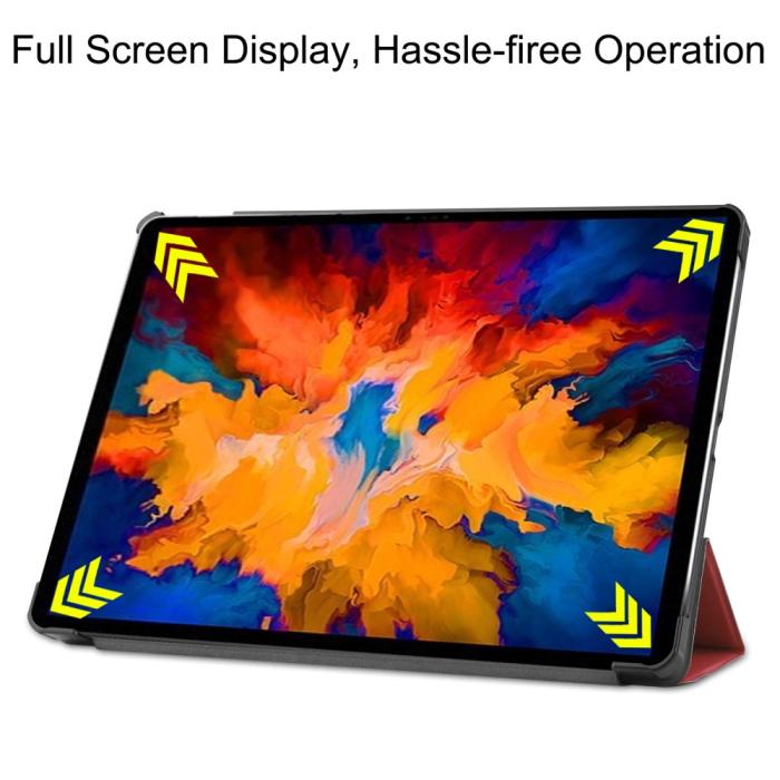 Bild 3, Lenovo Tab P11 Pro - Tri-Fold Läder Fodral - Vinröd