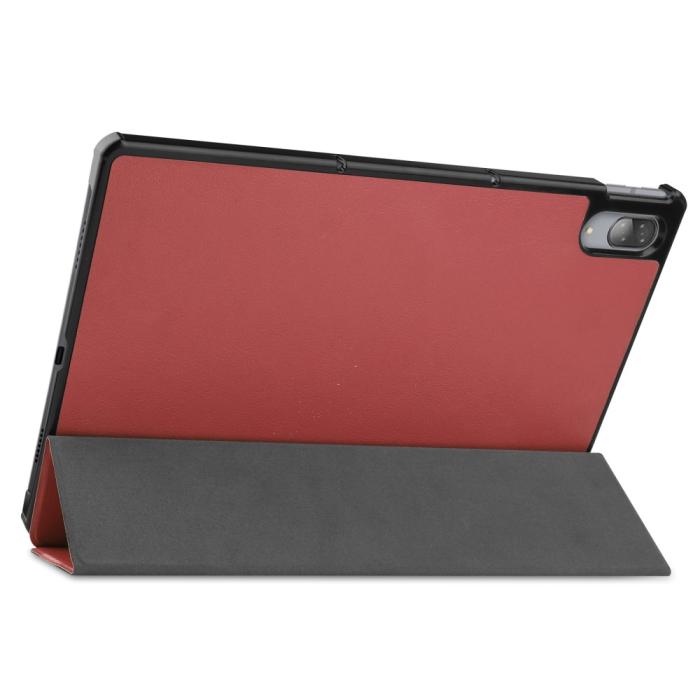 Bild 4, Lenovo Tab P11 Pro - Tri-Fold Läder Fodral - Vinröd