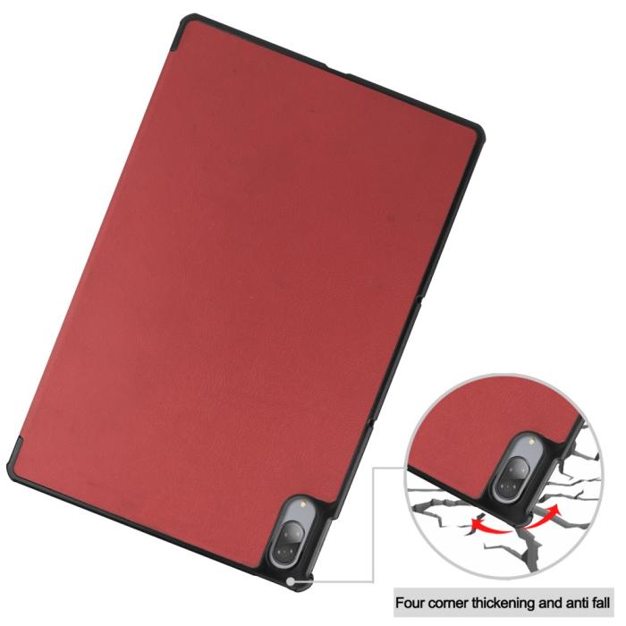 Bild 5, Lenovo Tab P11 Pro - Tri-Fold Läder Fodral - Vinröd