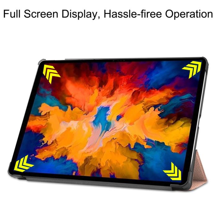 Bild 3, Lenovo Tab P11 Pro - Tri-Fold Läder Fodral - Roséguld