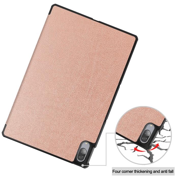 Bild 5, Lenovo Tab P11 Pro - Tri-Fold Läder Fodral - Roséguld