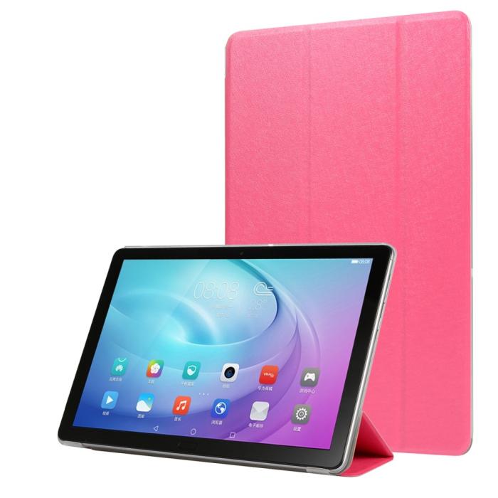 Bild 1, Huawei MediaPad T5 10 - Slimfit Tri-Fold Fodral - Rosa