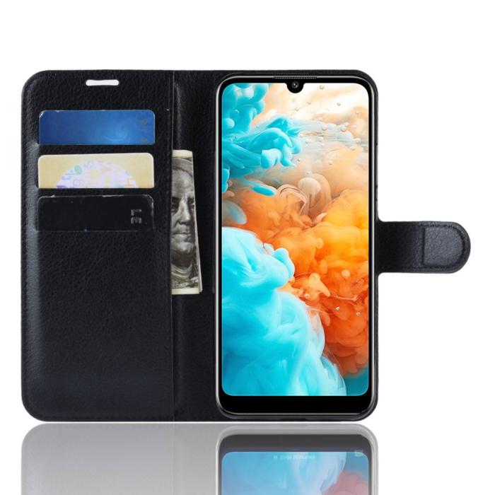 Bild 5, Huawei Y6 (2019) - Litchi Plånboksfodral - Svart