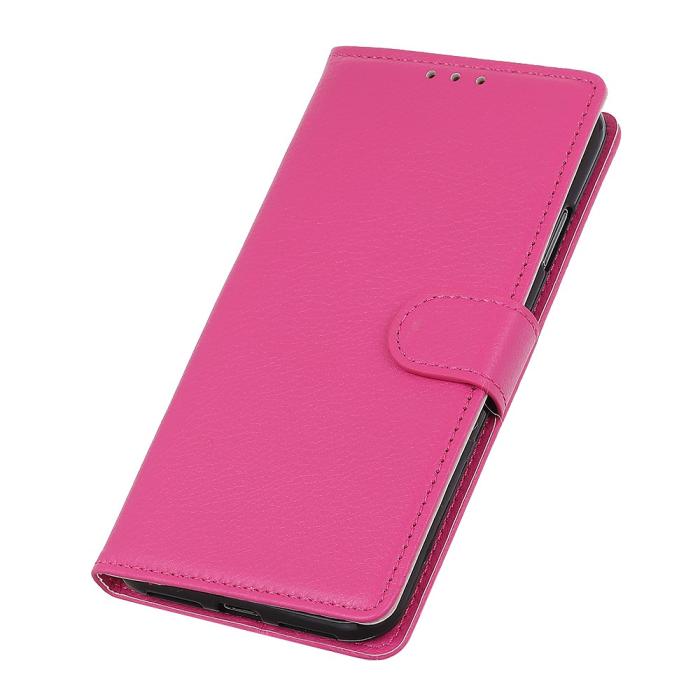 Bild 4, OnePlus 7T - Litchi Plånboksfodral - Rosa