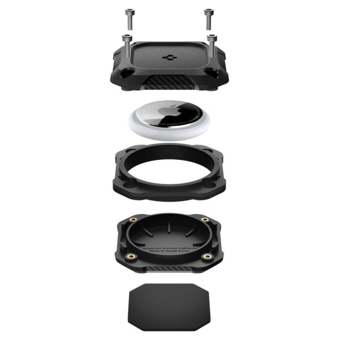 Bild 6, Spigen Apple AirTag 2/1 Hållare Med 3M Tejpfästning Tough Armor Svart