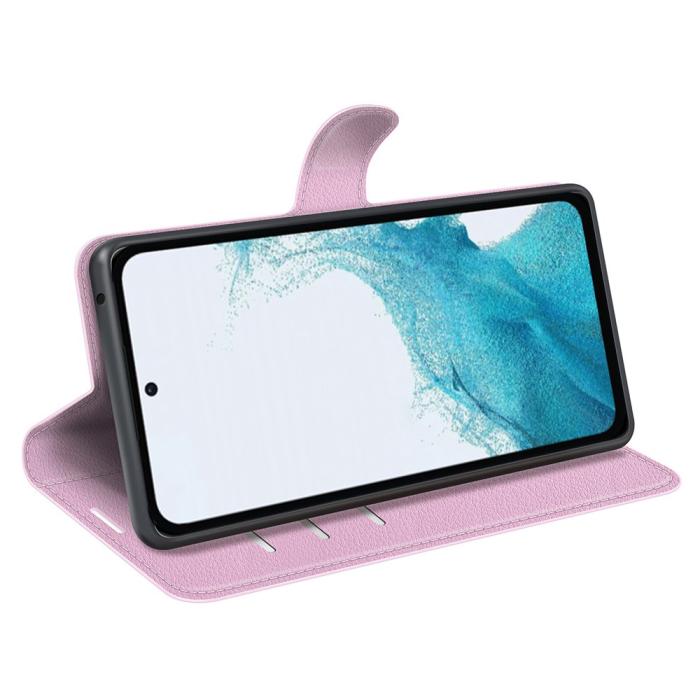 Bild 3, Samsung Galaxy A54 5G Fodral Litchi Läder Ljus Rosa