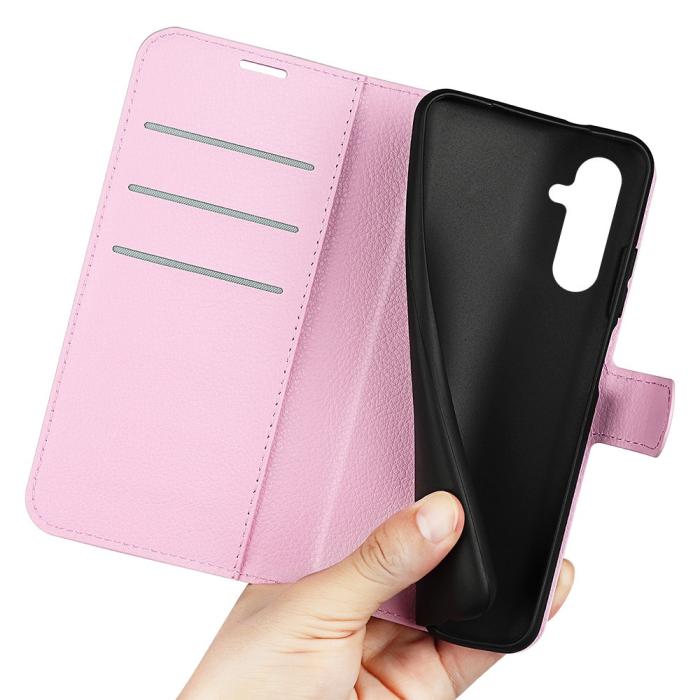 Bild 4, Samsung Galaxy A54 5G Fodral Litchi Läder Ljus Rosa
